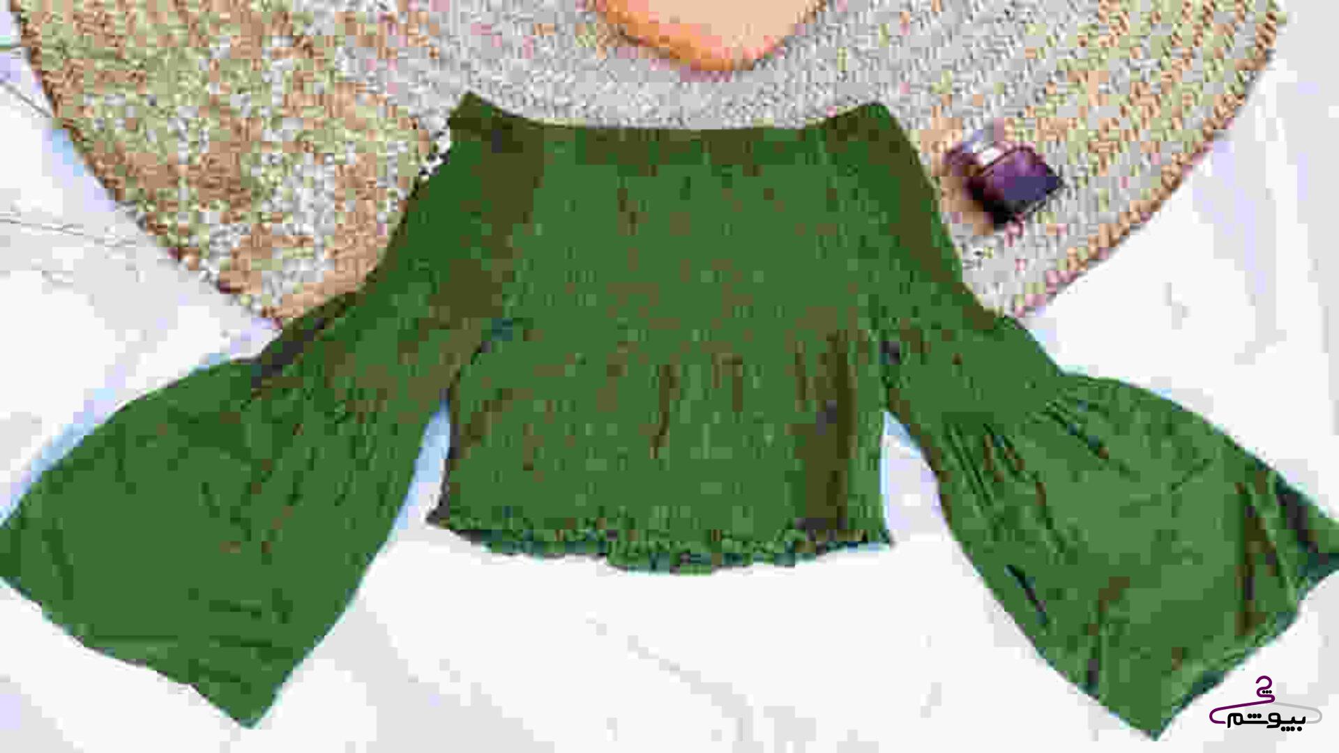 شومیز یقه قایقی آستین بلند